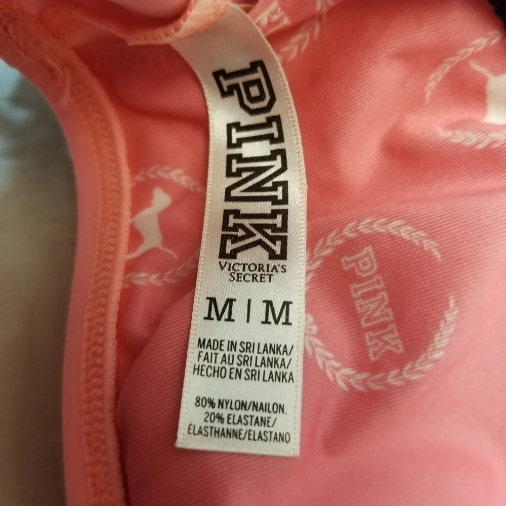 {M} PINK Victoria's Secret Bandeau Flounce String Bikini TOP ONLY - Picture 6 of 8